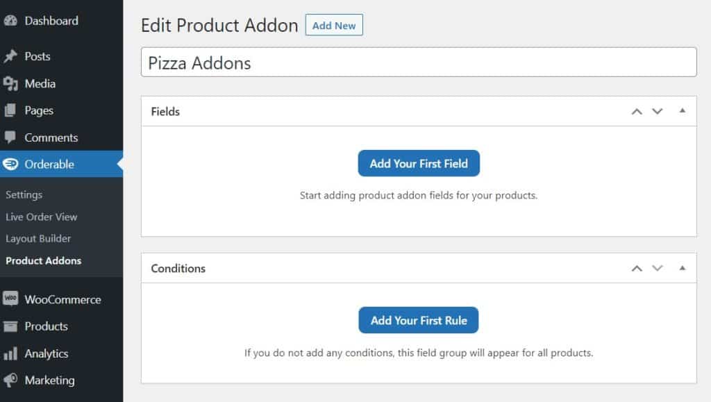 product addons