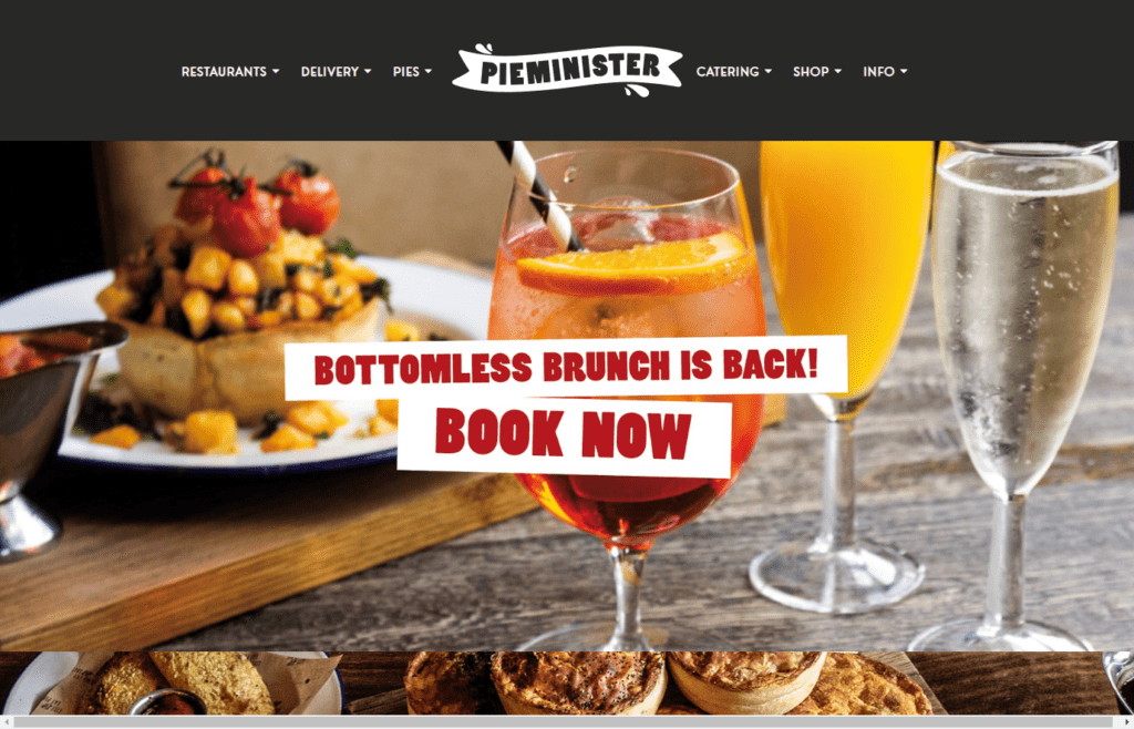 pieminister restaurant website design