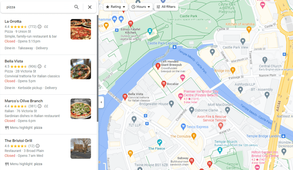 local search pizza