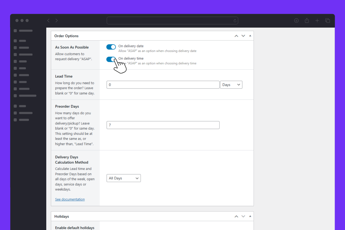 order options multi location