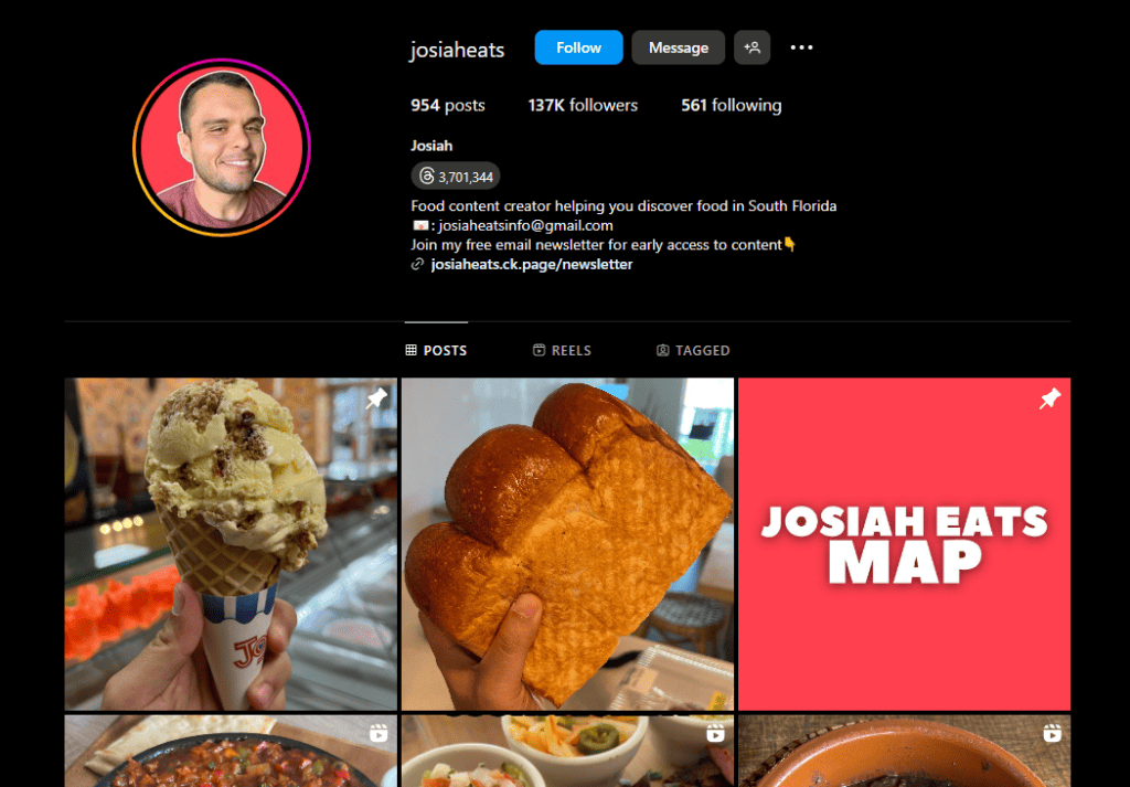 restaurant influencer instagram