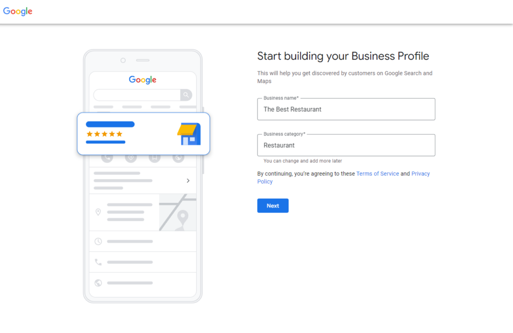 create google my business profile