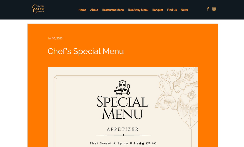 chef special menu