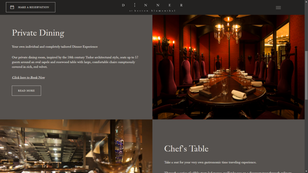 Heston exclusive dining