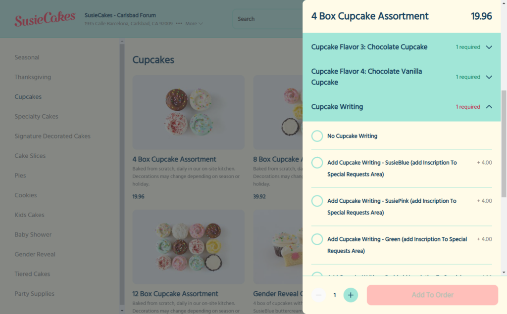 cupcake addons