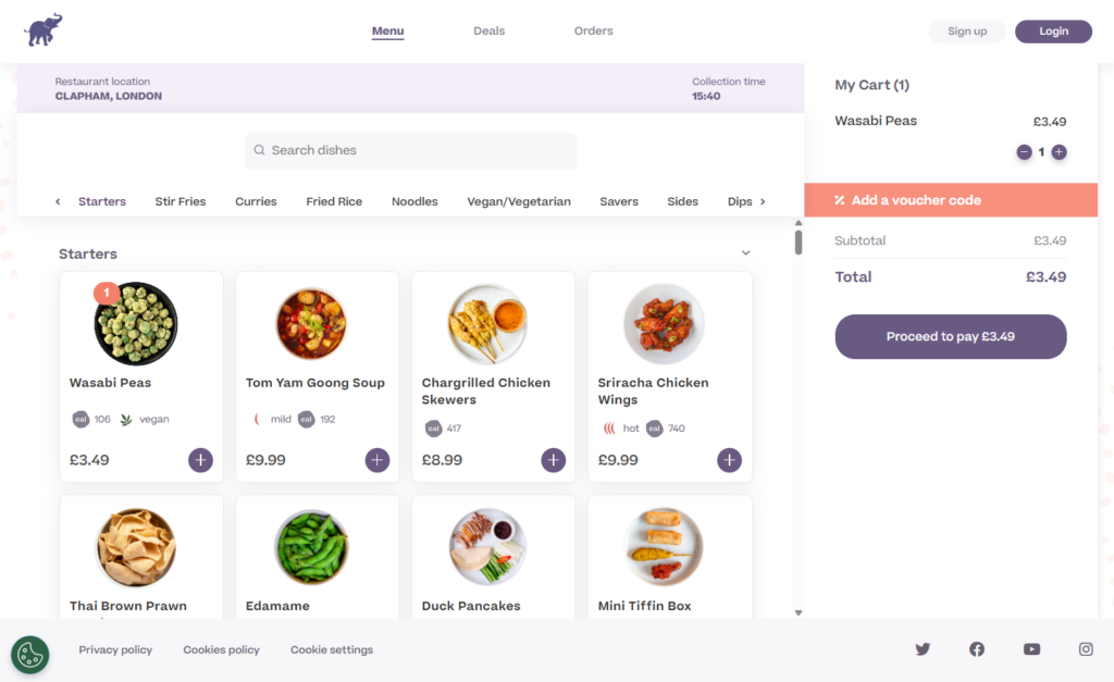 Camile thai online ordering menu