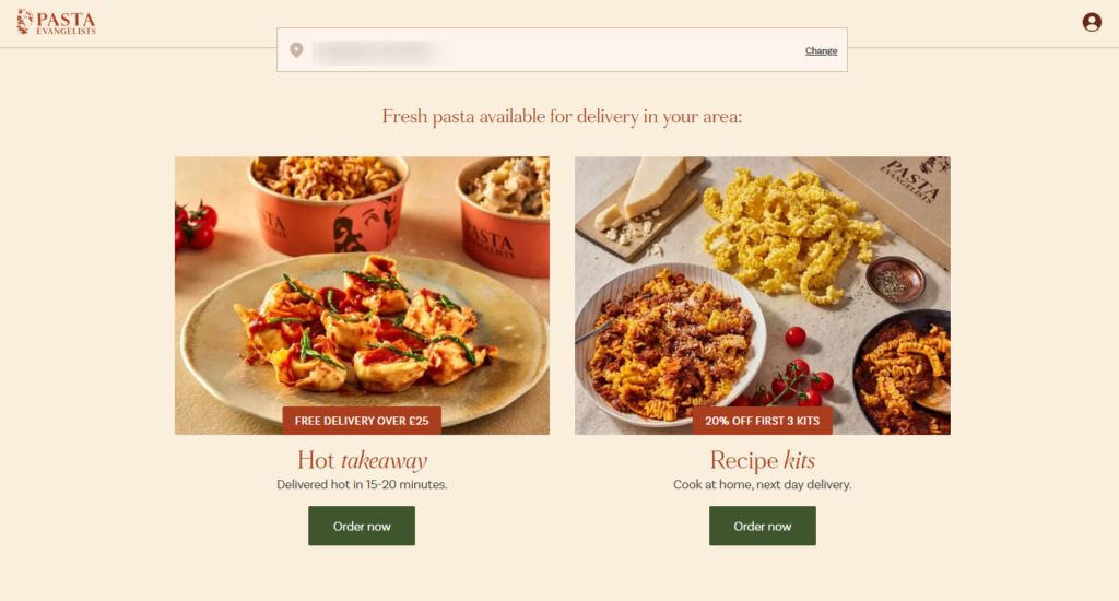 Pasta Evangelists online menu