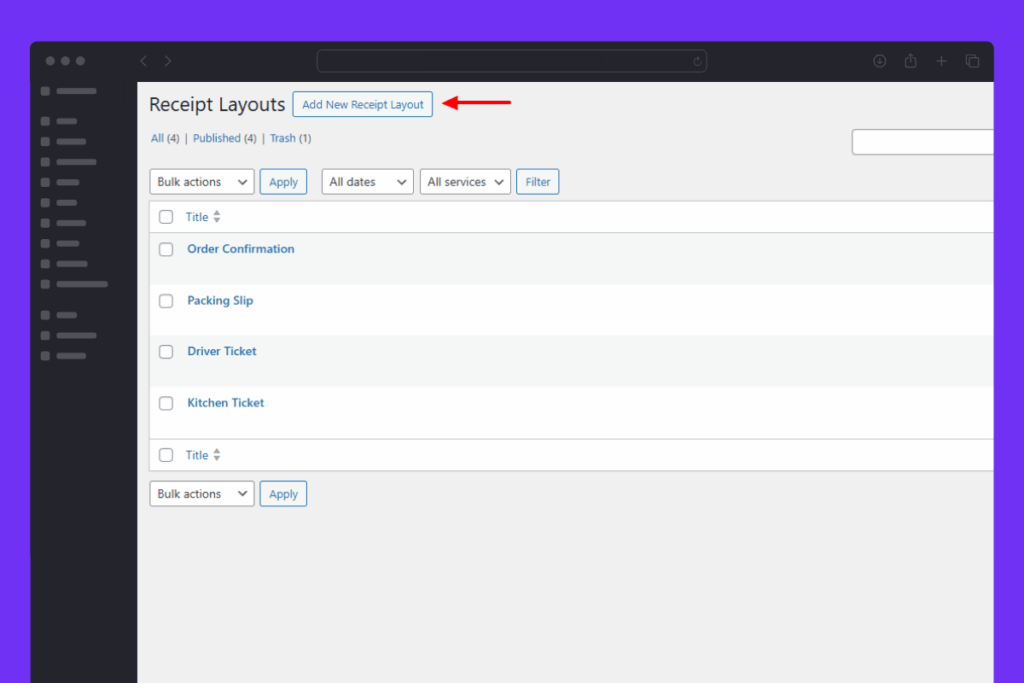 add new receipt layout