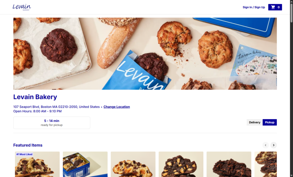 Levain Bakery online ordering