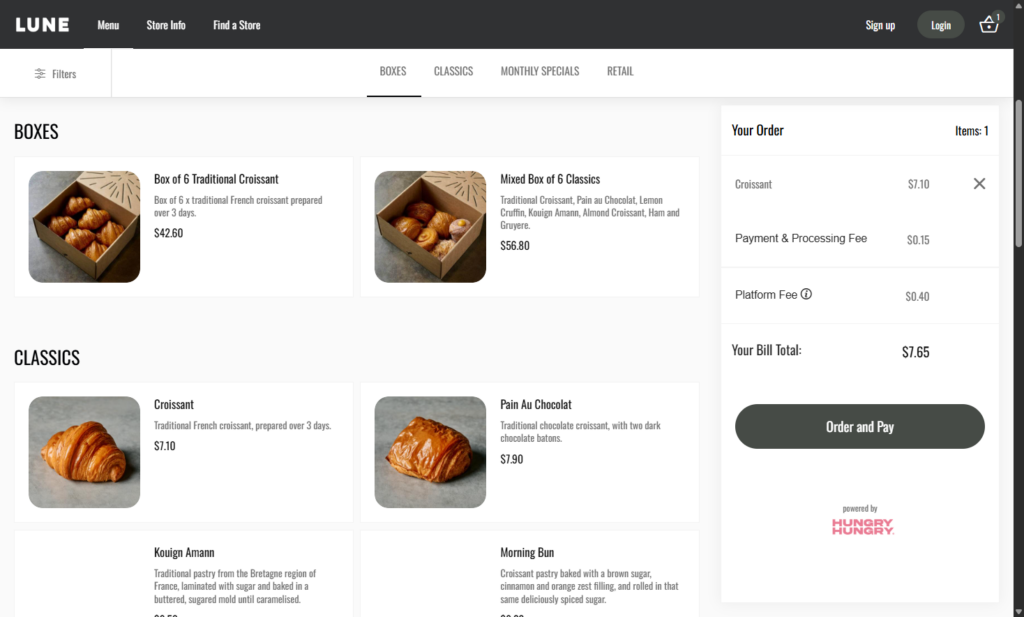 lune online ordering