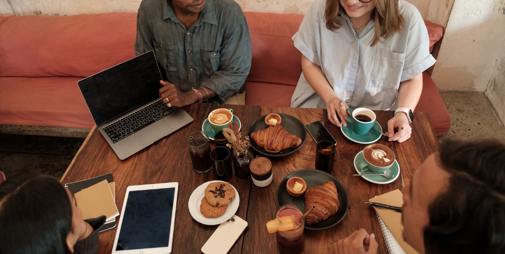 work from cafe concept