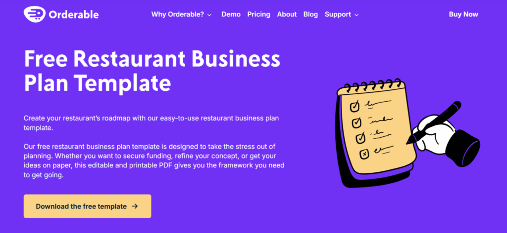 restaurant business plan template